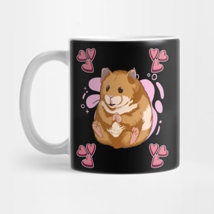 Pink Heart Design Hamster Mug